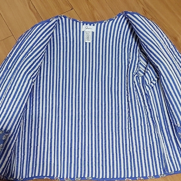 Japna Blue and White Floral Puffer Jacket - Picture 8 of 10